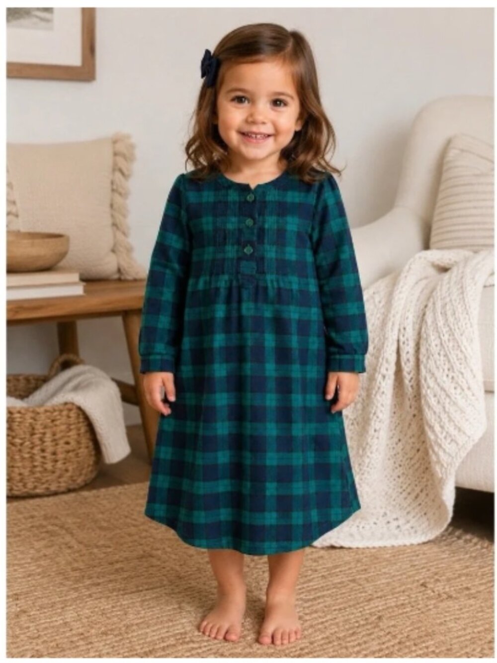 NWT PETITE PLUME Girls Highland Tartan Flannel Beatrice Nightgown